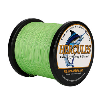 HERCULES 500M 547Yds Fluorescent Green 10lb-420lb PE Braid Fishing Line 12 Strands HERCULES